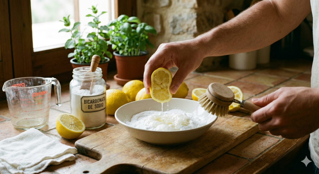 Bicarbonato y limón como combinación natural de limpieza