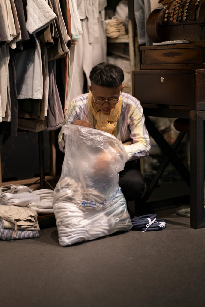 Bolsas al vacío para guardar ropa de temporada bajo la cama