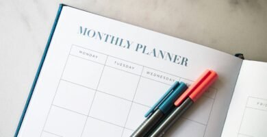 Planificador semanal para organizar el calendario de limpieza