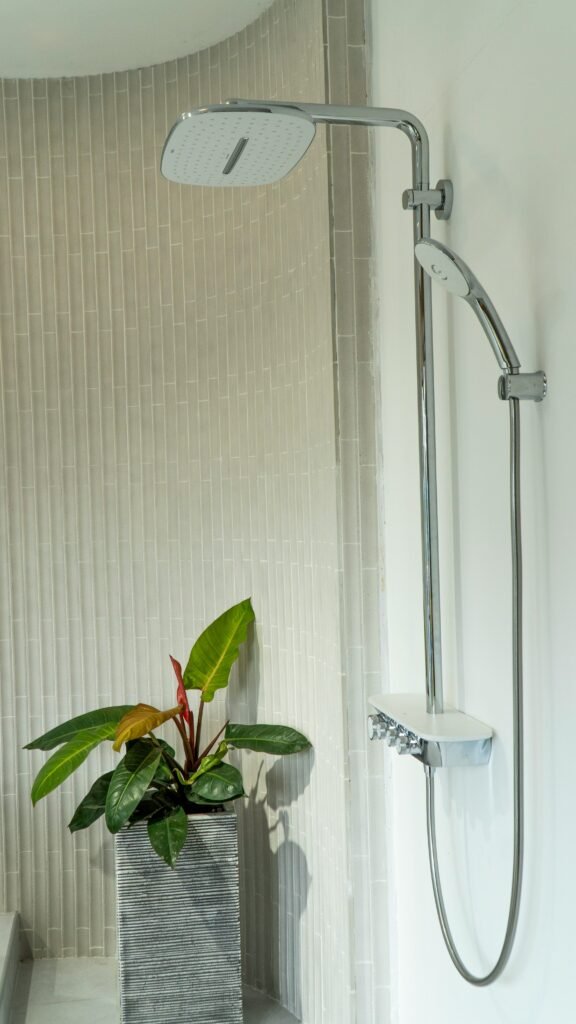Plantas tropicales en un baño con humedad y poca luz