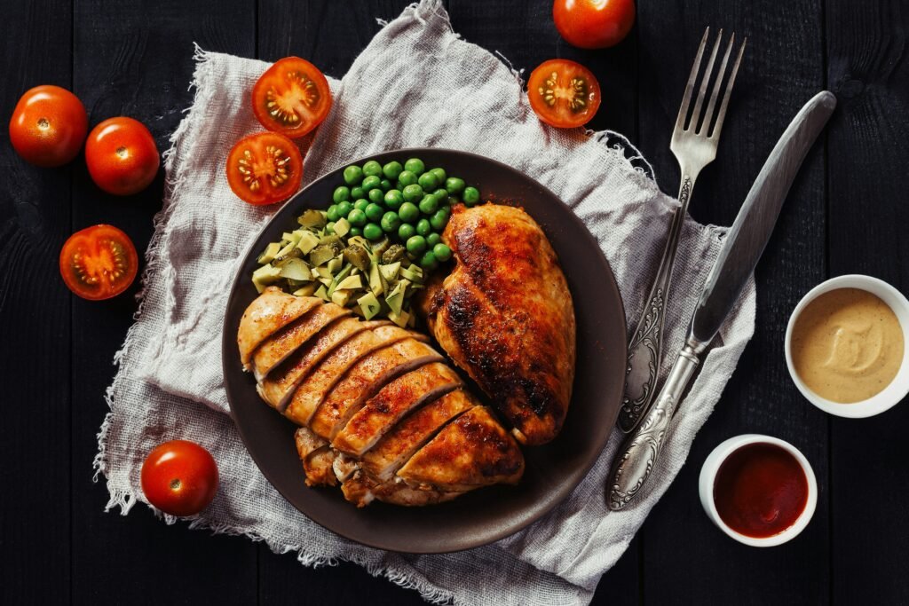 Plato rápido de pollo con guarnición